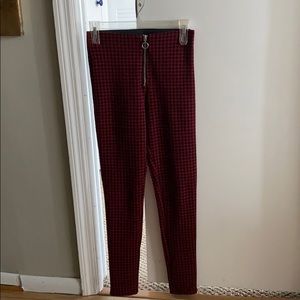 Red plaid Zara pants